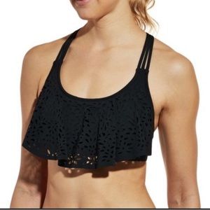 Calia flounce laser cut bikini top size small